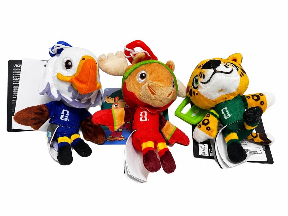 FIFA World Cup 2026 Mascot Plush key Clip Set of 3 Clutch Maple Zayu With Tags